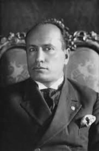 1922 Benito mussolini appointed  prime of minister of italy