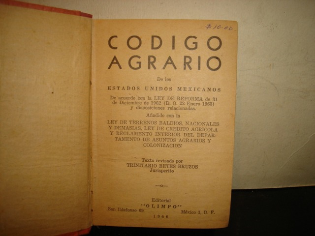 PRIMER CODIGO AGRARIO