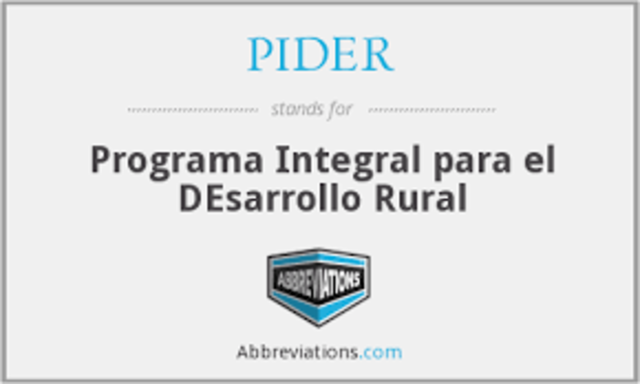 Programa de Inversiones Públicas para el Desarrollo Rural (PIDER)