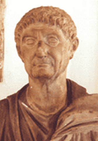 Diocletion split empire into four sections