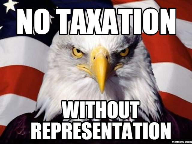 No taxation without representation