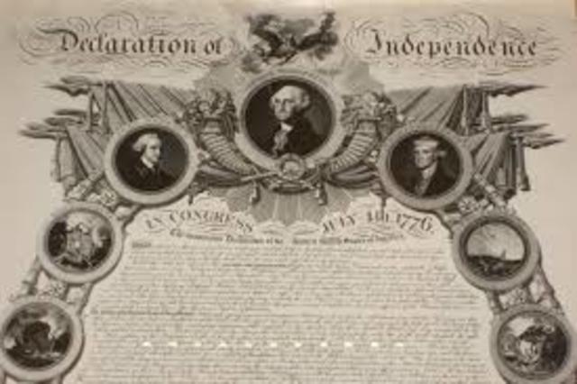 La déclaration d'indépendance du 4 Juillet.
