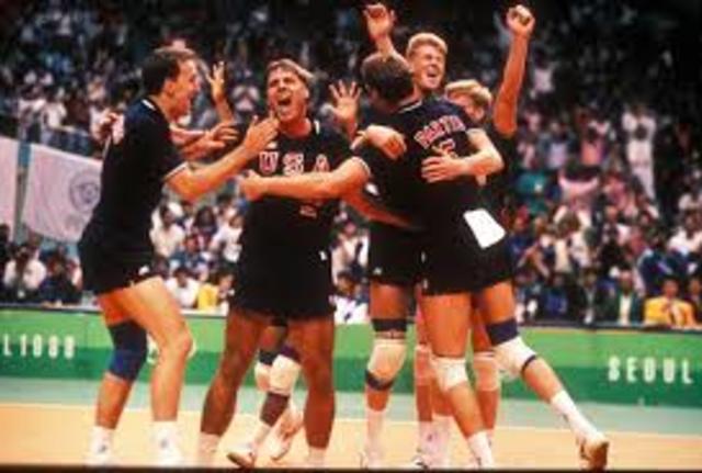 The U.S. Volleyball Team at Los Angles.