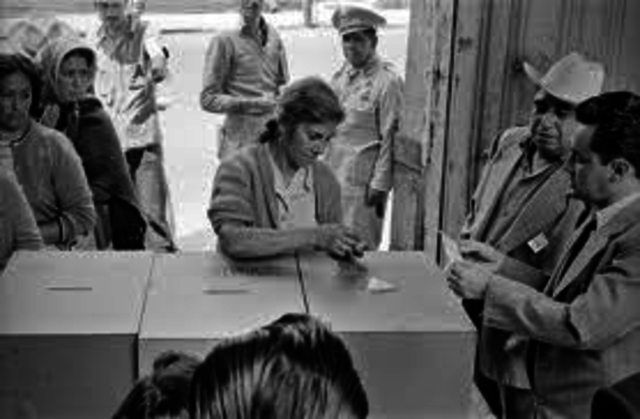 El voto de la  mujer. Gobierno de Adolfo Ruiz Cortines