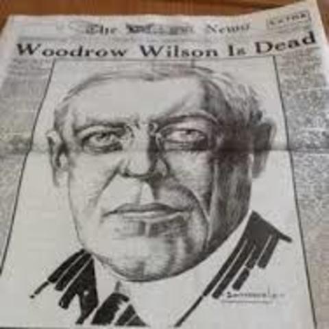 Woodrow Wilson's has a stroke.