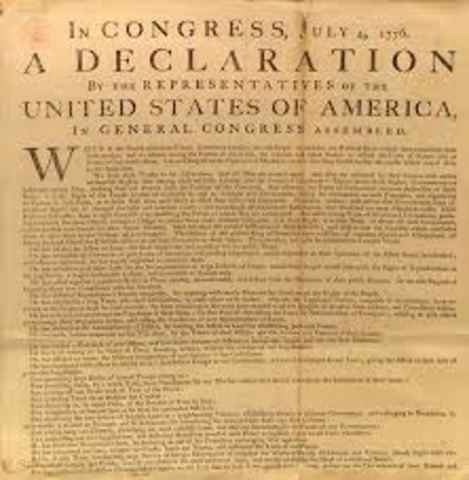 Declaration of Independence is written and signed by delegates in the Continental Congress