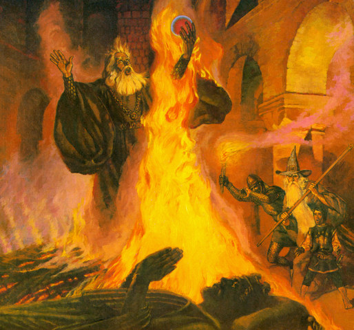 Denethor sets fire to himself and Faramir.