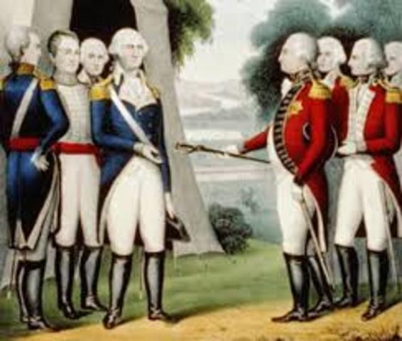 General Cornwallis surrenders to Washington at Yorktown