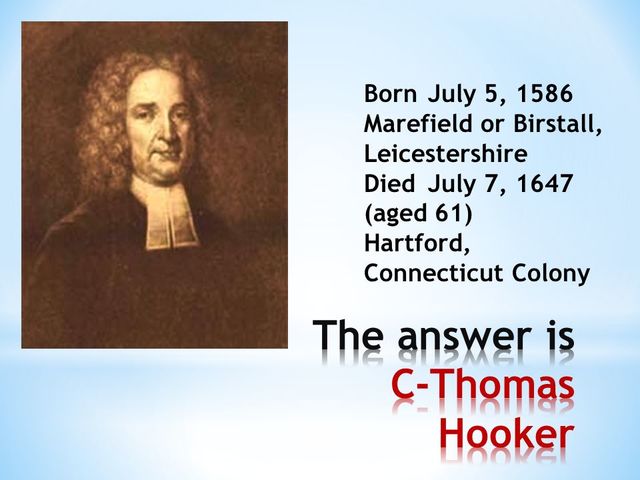 When was Thomas Hooker