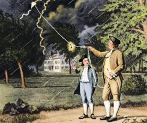 Franklin's famous kite flight