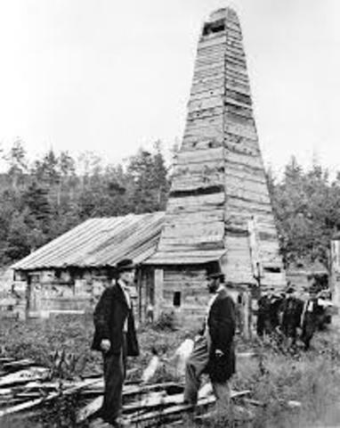 First Commercial Oil Well Drilled by Edwin Drake in PA; Kerosene Begins to Displace Other Lamp Fuels