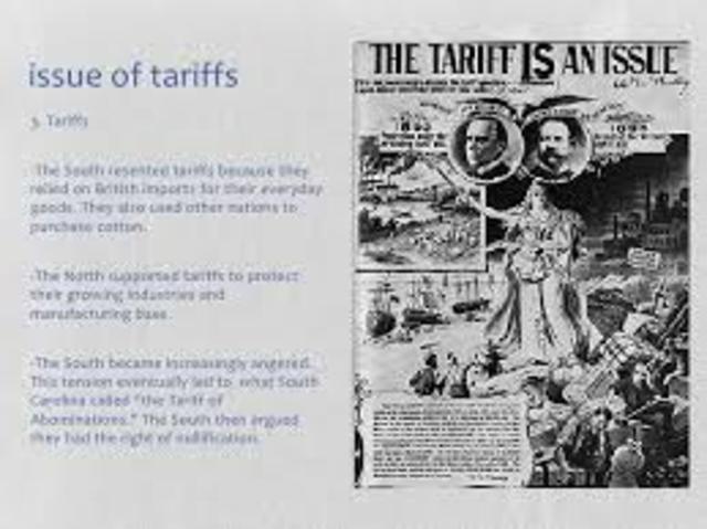 Issue of tariffs/sectionalism