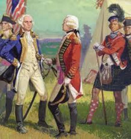 General Cornwallis surrenders to Washington at Yorktown