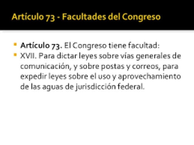 Reforma al articulo 73 de la Constitución Mexicana.