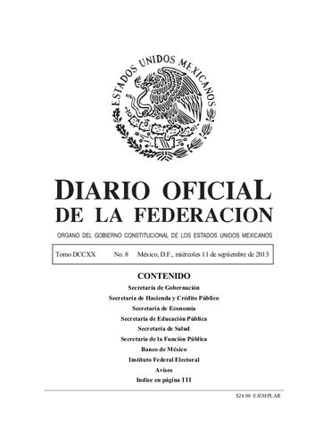 Publicación en el Diario Oficial de la Federación