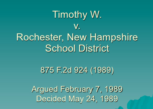 1989 Timothy W.v. Rochester, New Hampshire School District