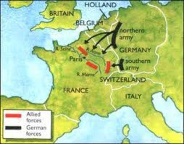Germany invades France and forces it to surrender