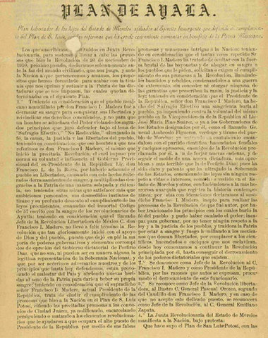 Zapata proclama plan de Ayala