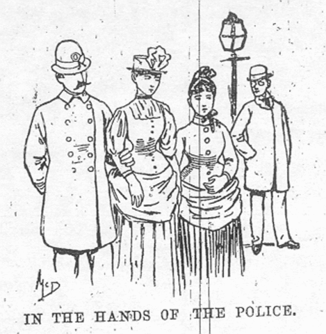 Nellie Bly is Escorted by Police