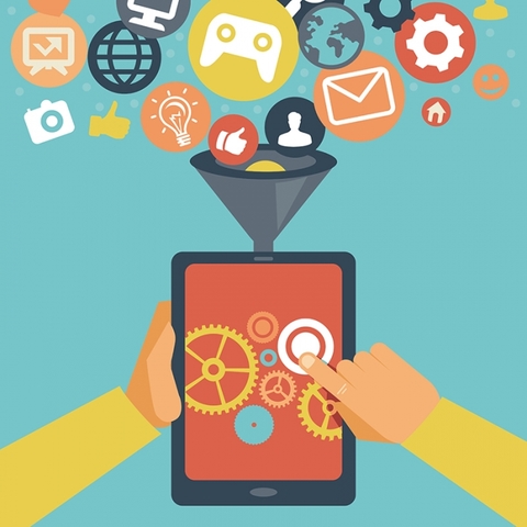 Realización del contenido de las páginas que contienen las apps.