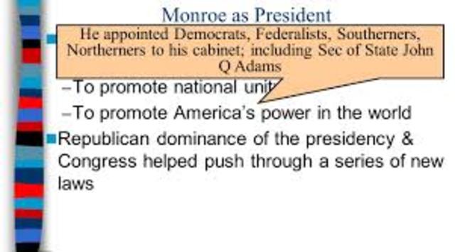 president Monroe wanted to promote national unity in 1817