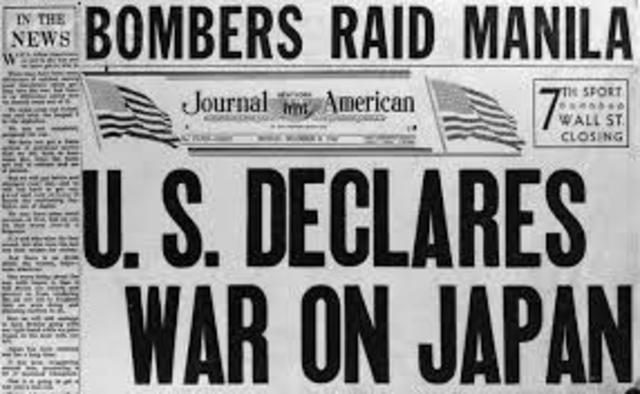 US Declares War on Japan