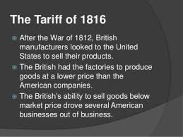 Congress passes tariff of 1816
