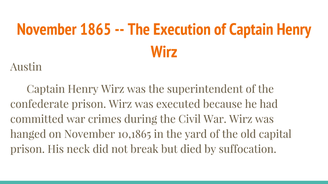 The Execution of Captain Henry Wirz