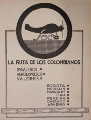 Red de itinerarios de la SCADTA en 1.933