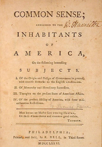 Thomas Paine writes Common Sense