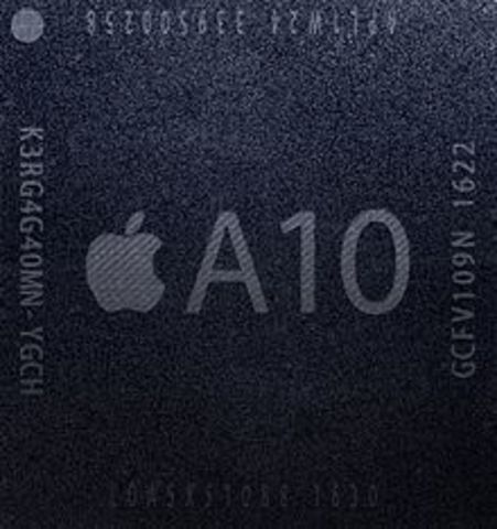 Chip A10 fusión con arquitectura de 64 bits de doble núcleo y co-procesador de movimiento M10 (iPhone7 y 7 Plus)