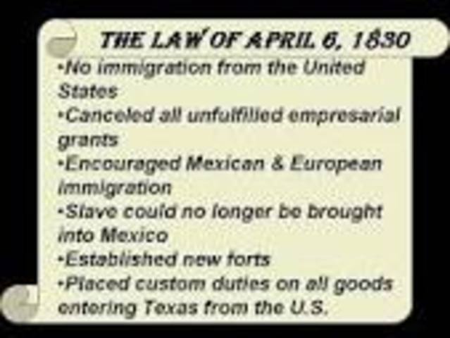 The law of April 6, 1830