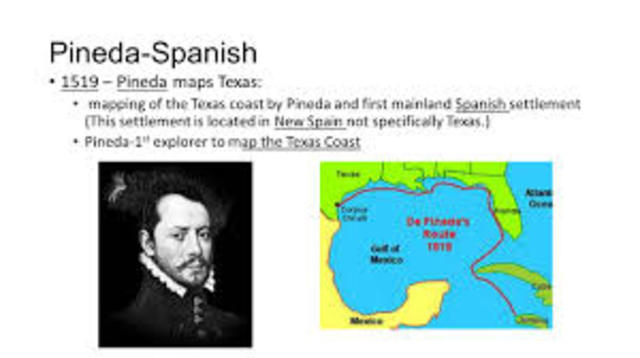 Piñeda explored the coast map