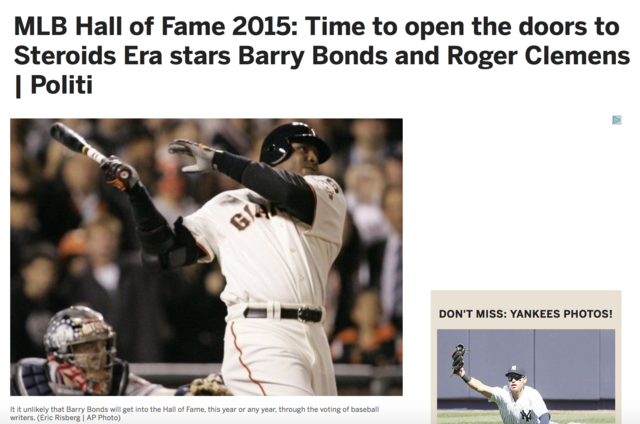 MLB Hall of Fame 2015: Time to open the doors to Steroids Era stars Barry Bonds and Roger Clemens By: Steve Politi