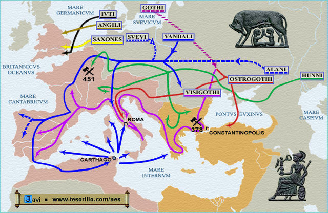 Siglo V: Año 476. Caída del Imperio Romano