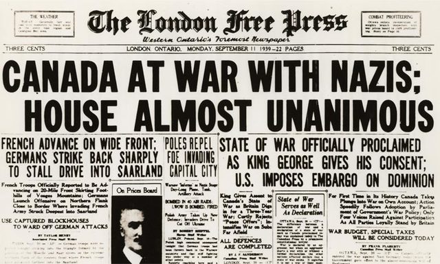 Canada Declares war on Germany