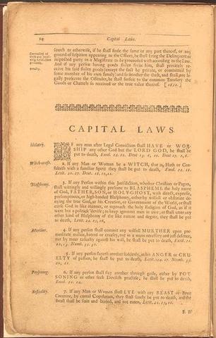 Massachusetts Puritans Law of 1642