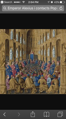 Emperor Alexius i contacts Pope Urban ii military help in Middle East