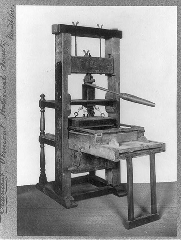First Colonial Printing Press