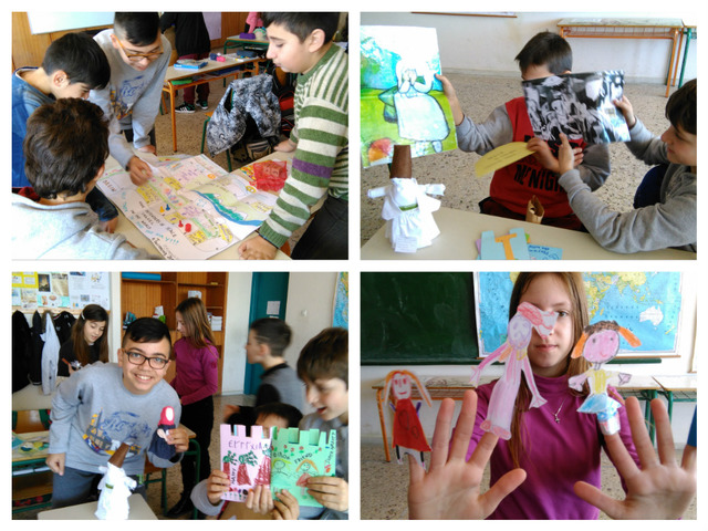 the suitcase of peace to pupils of the Pyrgos