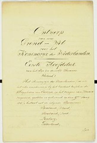 De eerste grondwet van het Verenigd koninkrijk der Nederlanden komt