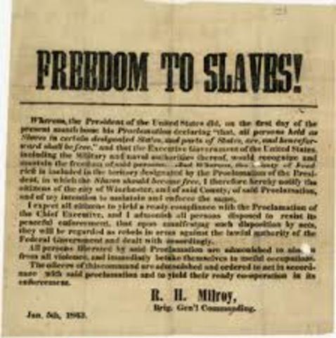 Freeing all slaves in territories