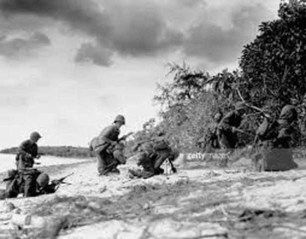 U.S. Marines invade Saipan in the Mariana Islands