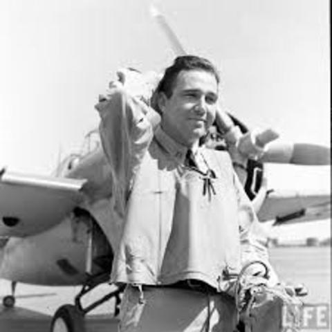 First U.S. fighter ace of the war, Lt. Edward O'Hare from the LEXINGTON in action off Ranbaul