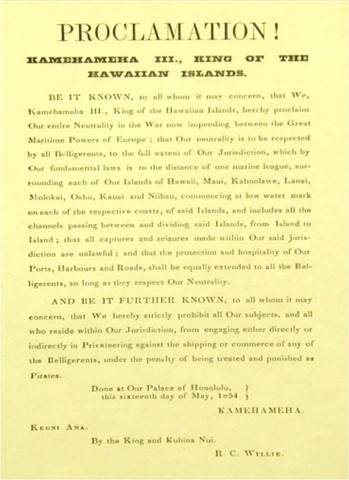 The Neutrality Proclimation