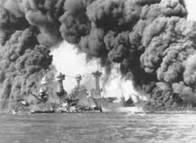Pearl Harbor in Hawaii attacked by Japanese Naval and Air forces, US declares war on Japan,