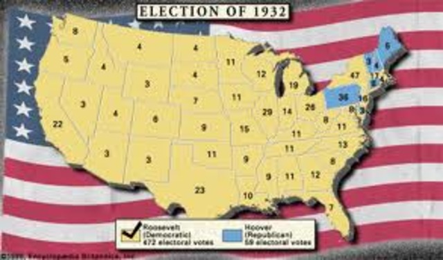Franklin Roosevelt Elected President of the United States.