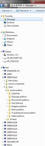 Pasos para entrar a la Red y a la carpeta de descargas