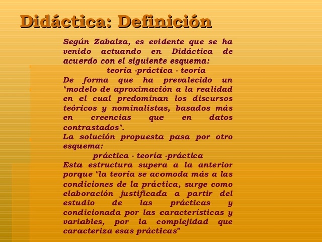 Campo operativo de la didáctica - Zabalza