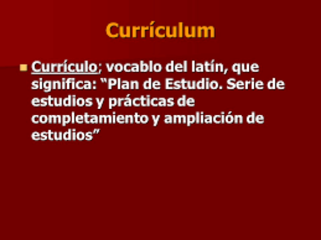 Uso del término currículum
